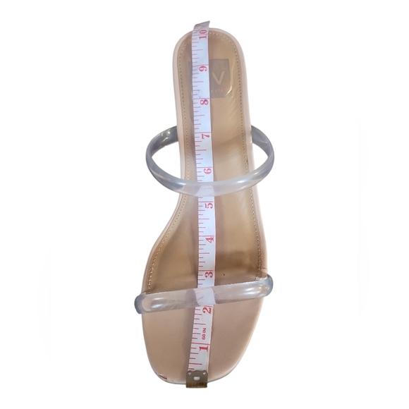 DV by Dolce Vita Women's Merrick Double Ban  Tan and Clear Heeled Sandals - Picture 8 of 8